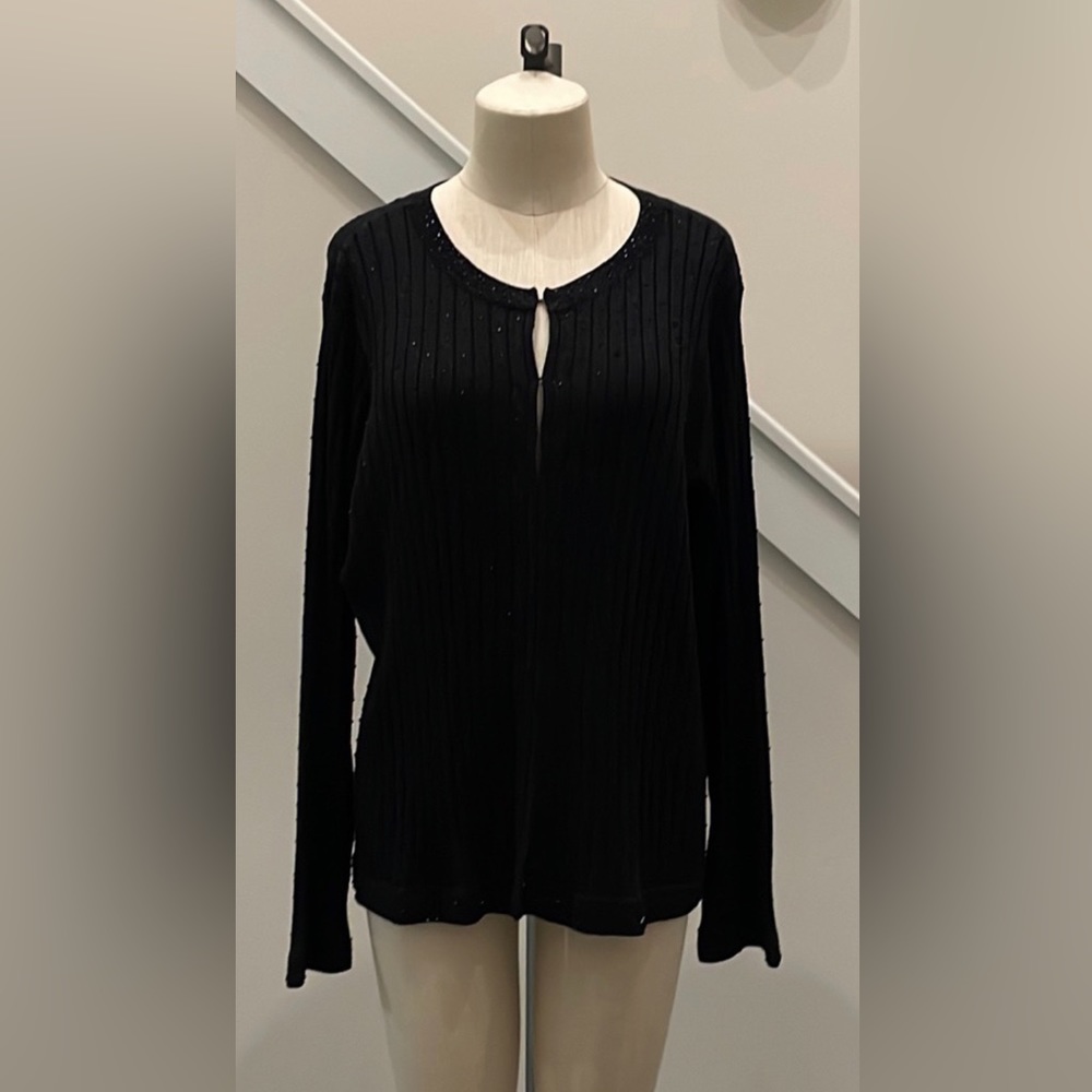 Charter Club black cardigan sweater with sparkles. Size 1X